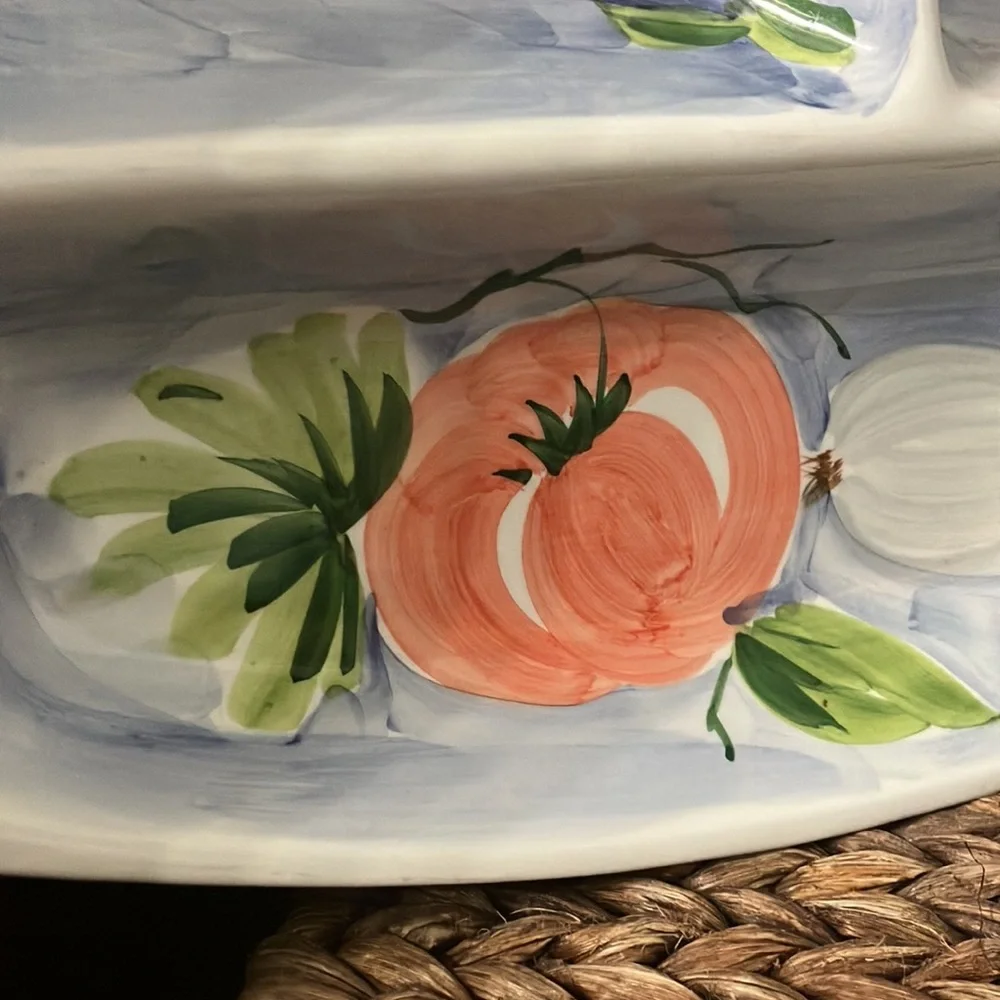 Crate & Barrel 3 Part Serving Dish Italy Ancora